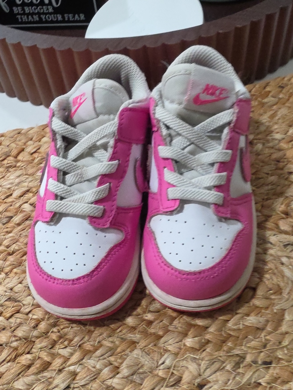 Nike Kids Hot Pink and White Low-Top Sneakers